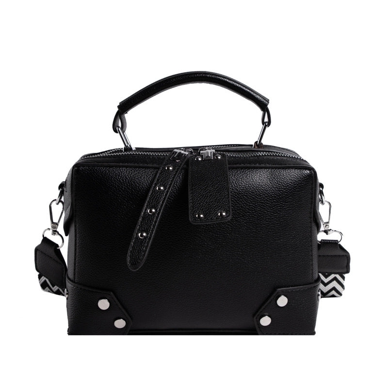 Women's Small Pu Leather Waves Solid Color Streetwear Square Zipper Square Bag