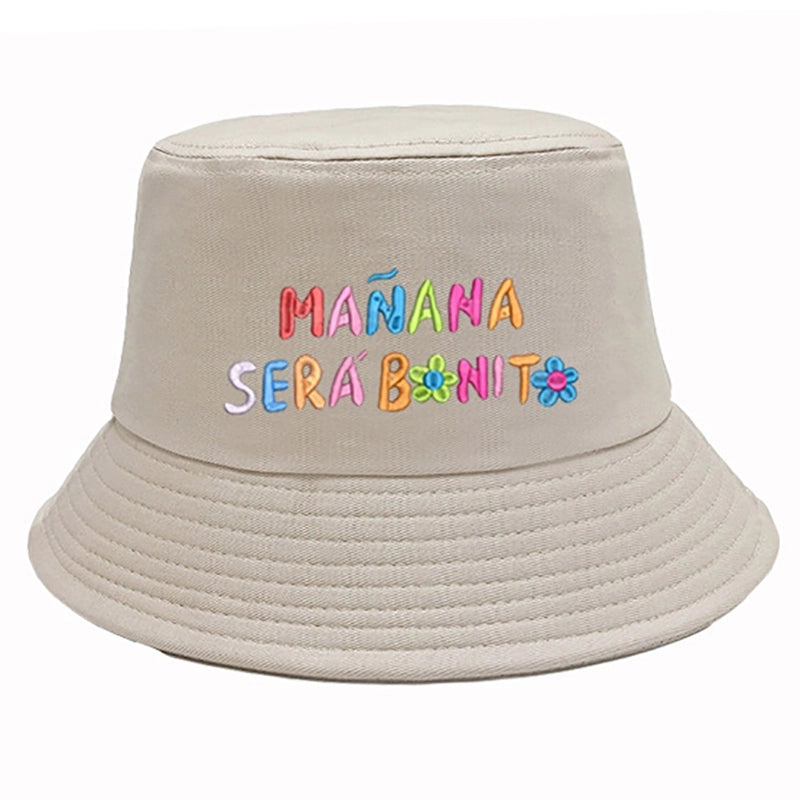 Unisex Casual Letter Embroidery Wide Eaves Bucket Hat