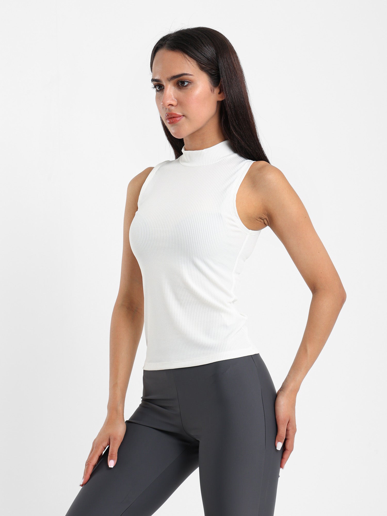 Sleeveless Mock-Neck Top