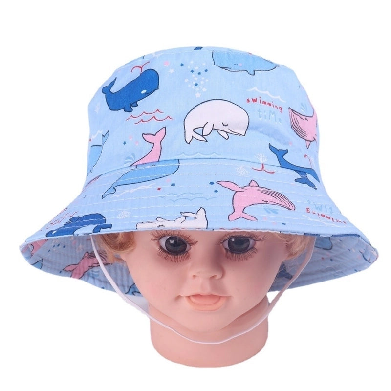 Children Unisex Basic Color Block Bucket Hat
