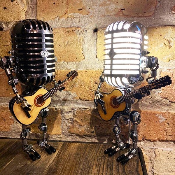 🔥49% OFF🎁Vintage Metal Microphone Robot Desk Lamp🎸