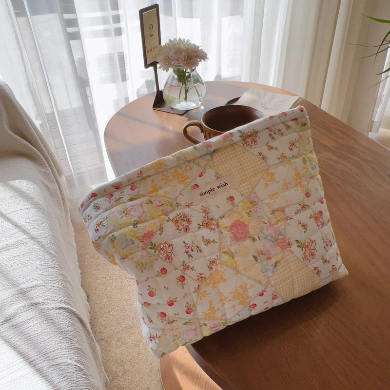Red Small Floral Quilted Blue Floral Quilted Yellow Floral Quilted Canvas Ditsy Floral Square Clutches