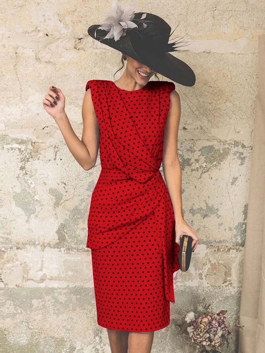 Sexy Dot Sleeveless Hip Dress