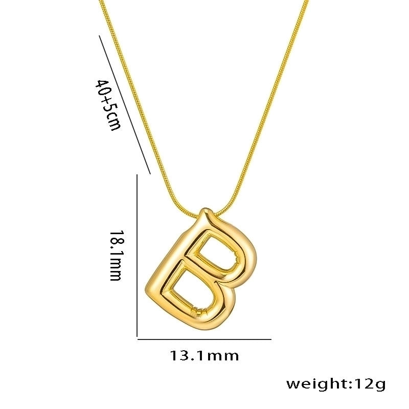 Titanium Steel Minimalist Letter Plating Pendant Necklace