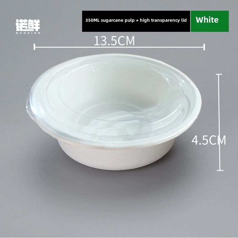 Disposable Paper Bowl Tableware Set Paper Bowl Commercial Household Bowl Degradable Whole Box Disposable Round Bowl