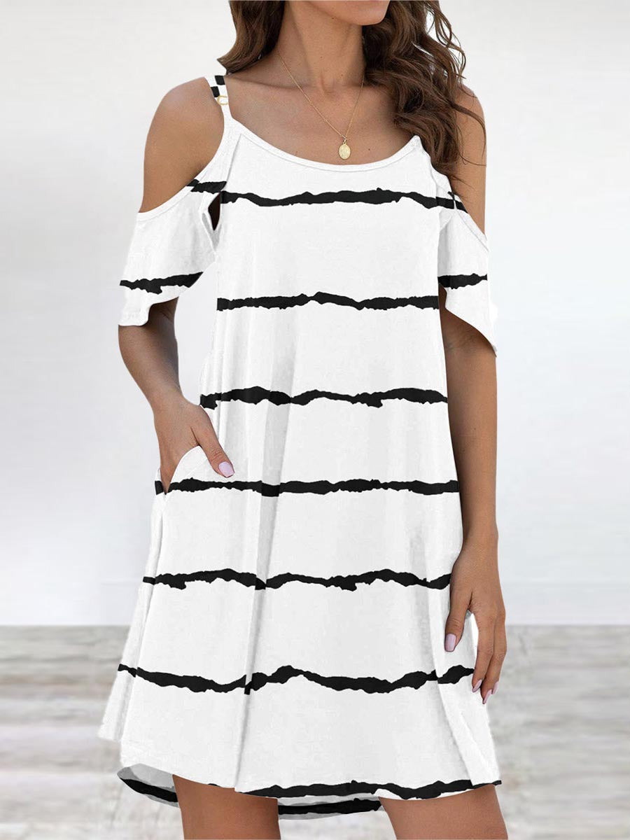 Elegant Print Flounce O Neck Dresses(11 Colors)