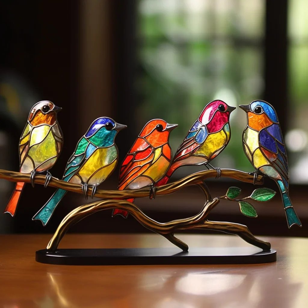 🔥BIGGEST SALE - 49% OFF🔥🔥Acrylic Birds on Branch Desktop Ornaments 🕊️✨