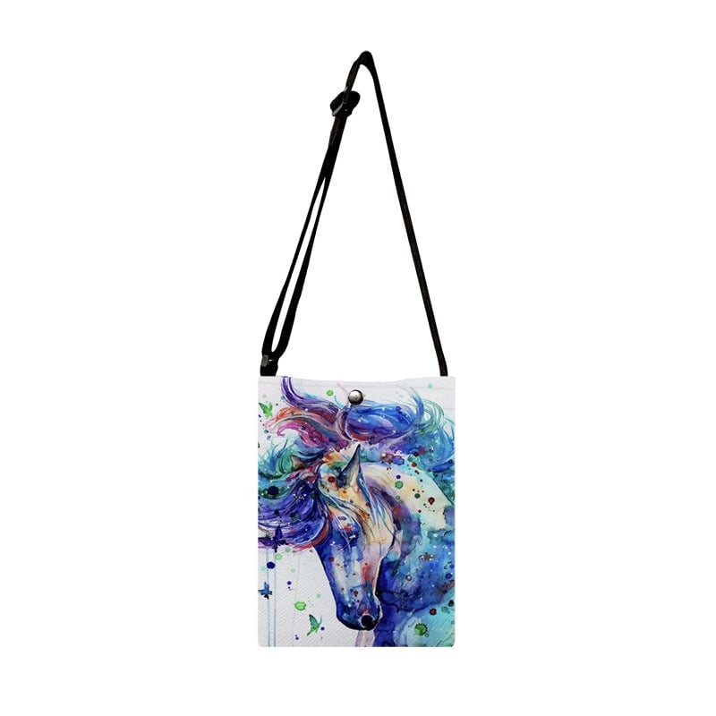 Women's Small Textured Velvet Animal Vacation Classic Style Square Magnetic Buckle Crossbody Bag