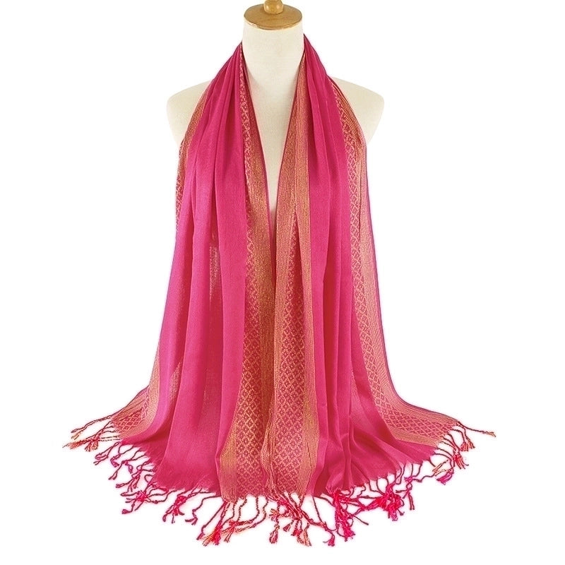 Women's Minimalist Color Block Cotton Scarf