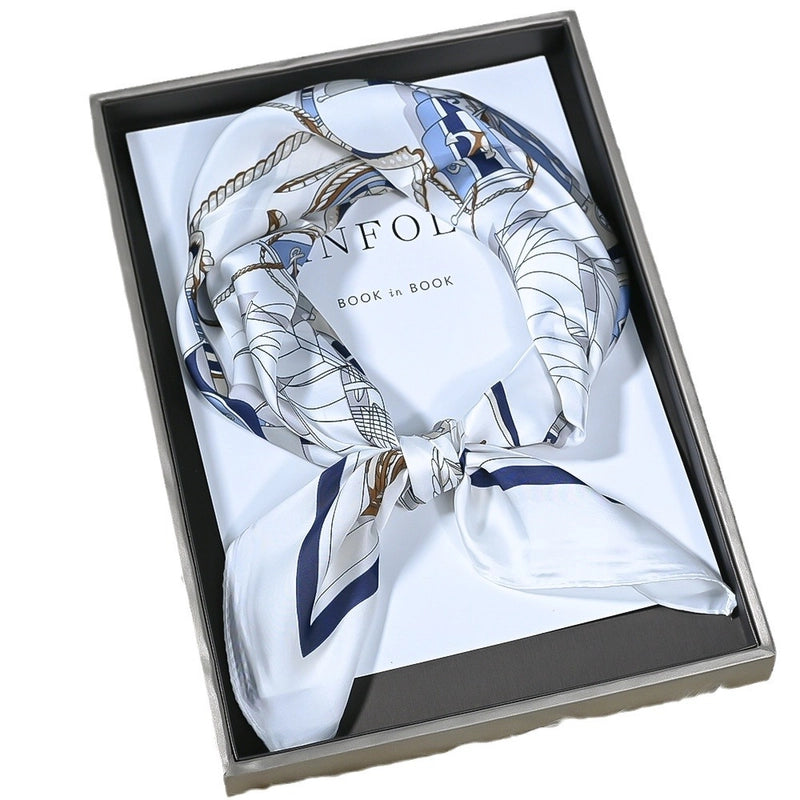 Women's Elegant Classic Style Flower Imitated Silk Silk Scarf