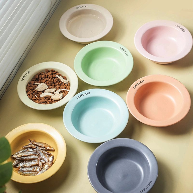 Flying Saucer Pet Bowl Ceramic Dog Cat Bowl Non-black Chin Cat Dog Food Bowl Drinking Water Slow Food Bowl