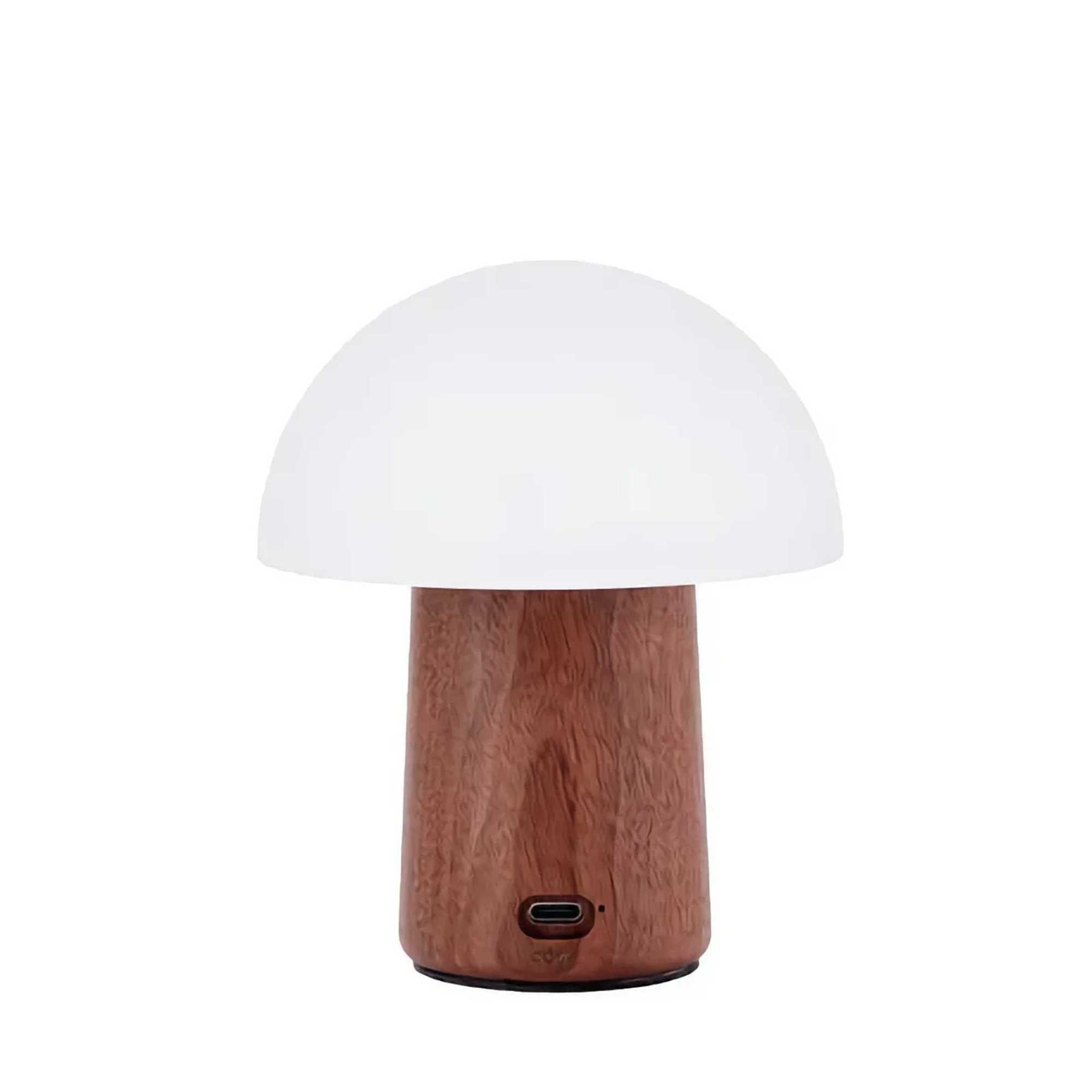 Gingko Alice Mushroom Lamp Super Mini . Walnut