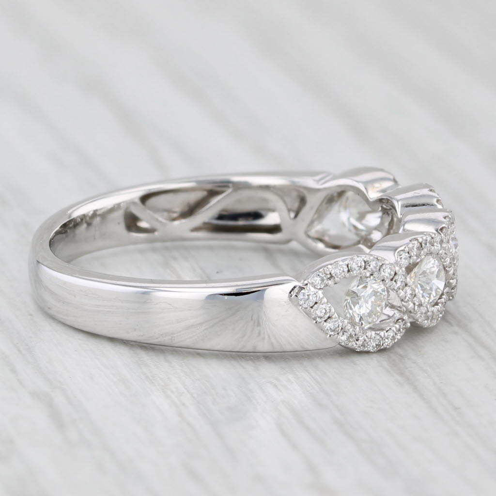 0.66ctw 5-Stone Diamond Ring 14k White Gold Size 8.25 Wedding Anniversary Band