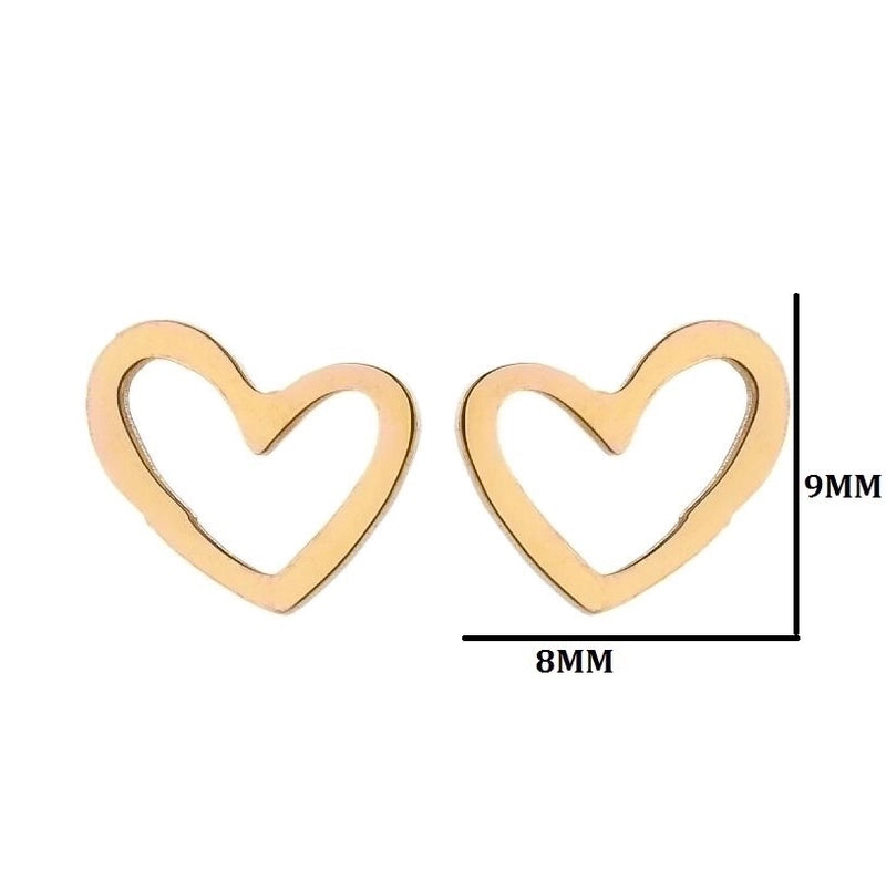 1 Pair Minimalist Heart Shape Plating 304 Stainless Steel 18K Gold Plated Earrings