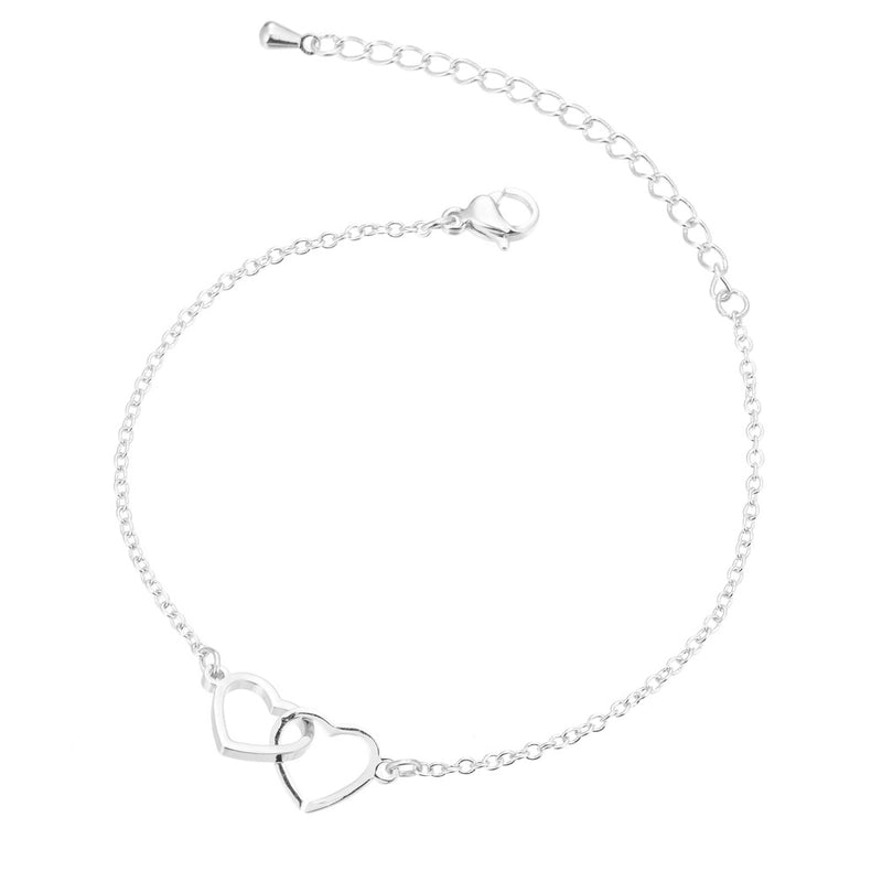 Titanium Steel Fashion Plating Heart Shape Bracelets
