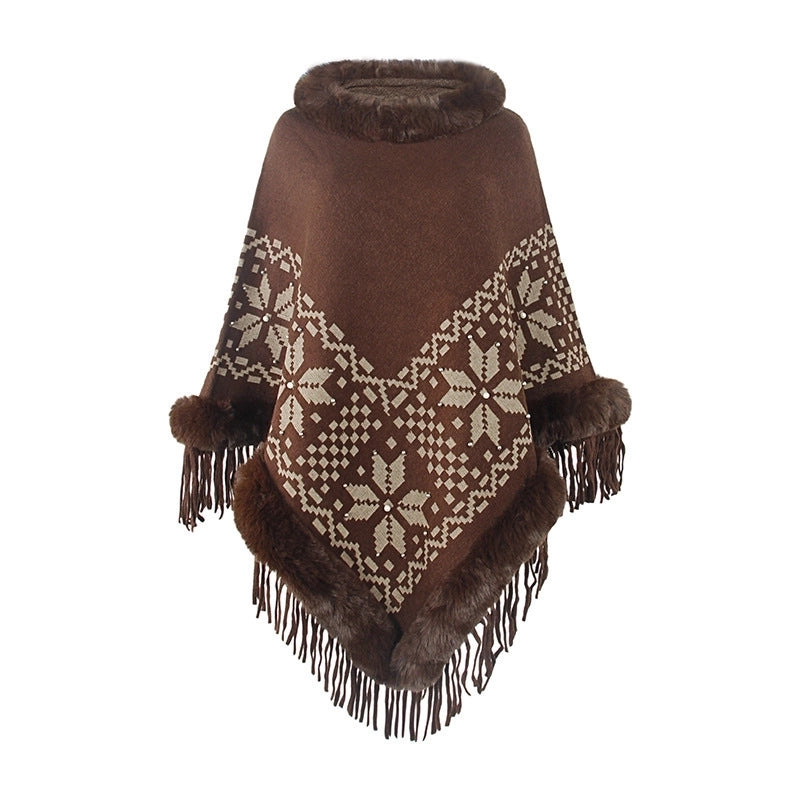 Women's Streetwear Geometric Imitation Cashmere Tassel Shawl