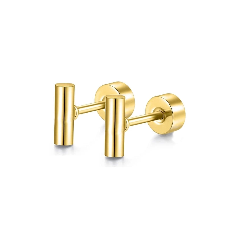 1 Pair Minimalist Moon Heart Shape Plating 304 Stainless Steel 18K Gold Plated Ear Studs