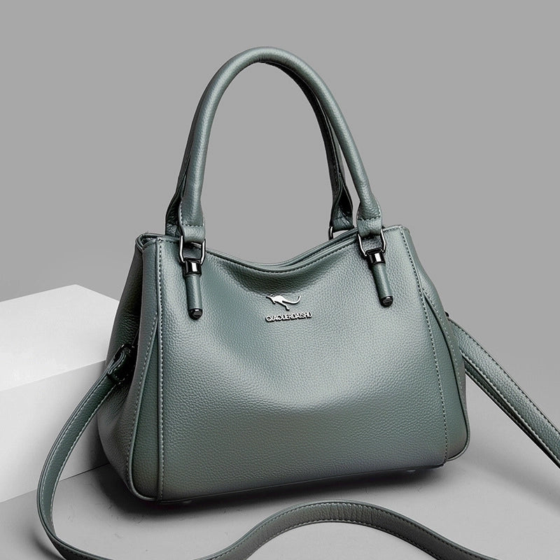 Women's Medium Pu Leather Solid Color Elegant Vintage Style Square Zipper Crossbody Bag