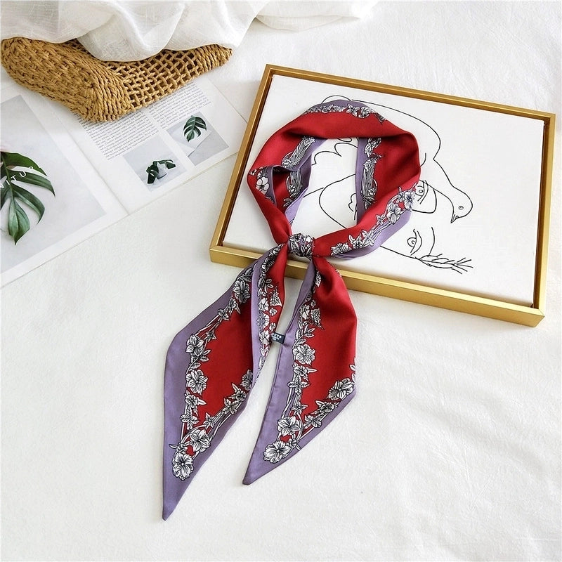 Unisex Sweet Polka Dots Polyester Printing Silk Scarves
