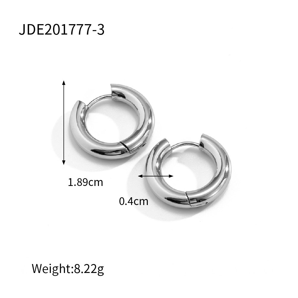 IG Style Circle Geometric Stainless Steel 18K Gold Plated Earrings