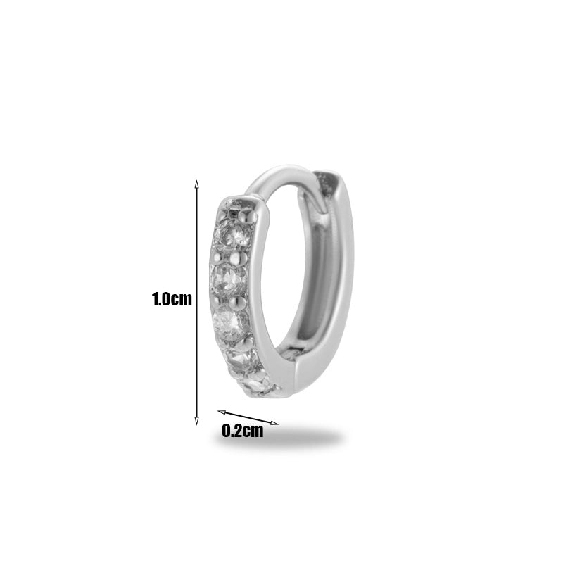 1 Piece Minimalist Classic Style Geometric Plating Inlay Copper Zircon 18k Gold Plated Ear Studs