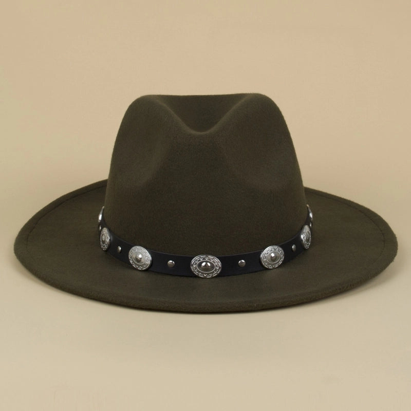Silver Buckle Jazz Hat Punk Western Cowboy Hat Star Pattern Hat Five-pointed Star Small Hat Spot