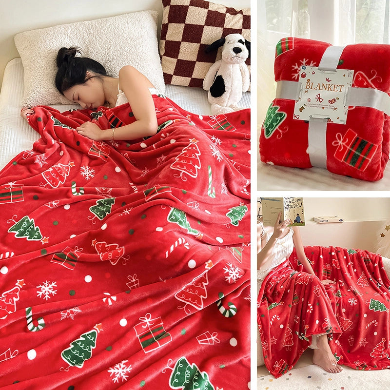 Casual Elegant Cartoon Christmas Tree Snowflake Polyester Blanket Couch & Sofa Decor