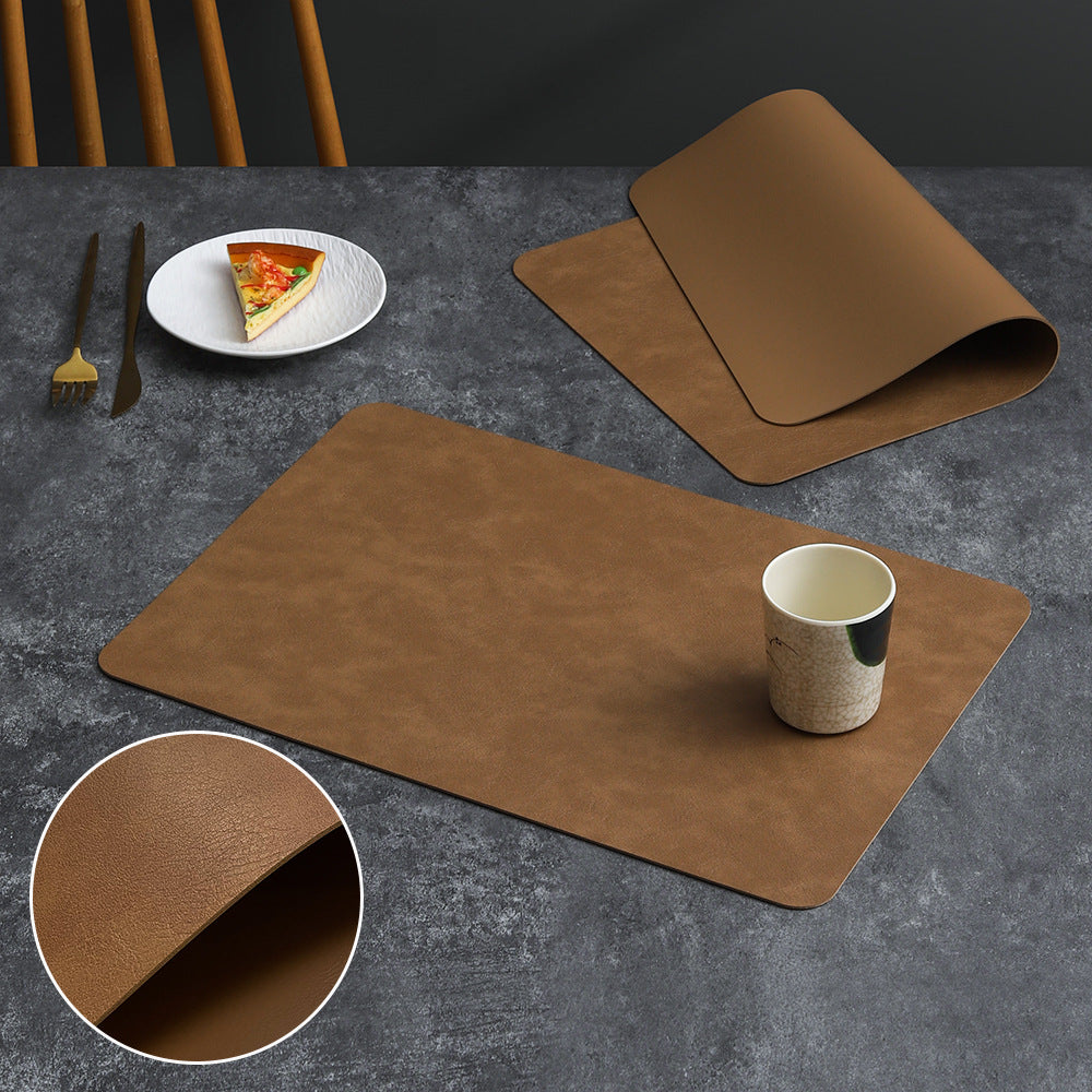 2PCs Rectangular Shape Leather Placemat