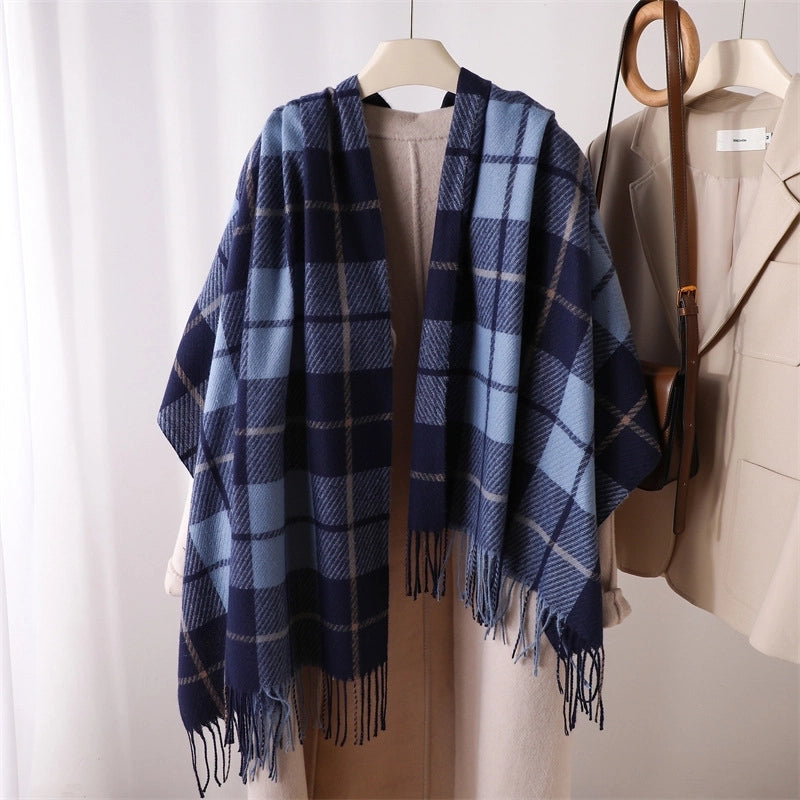 Women's Elegant Classic Style Color Block Polyester Printing Scarf