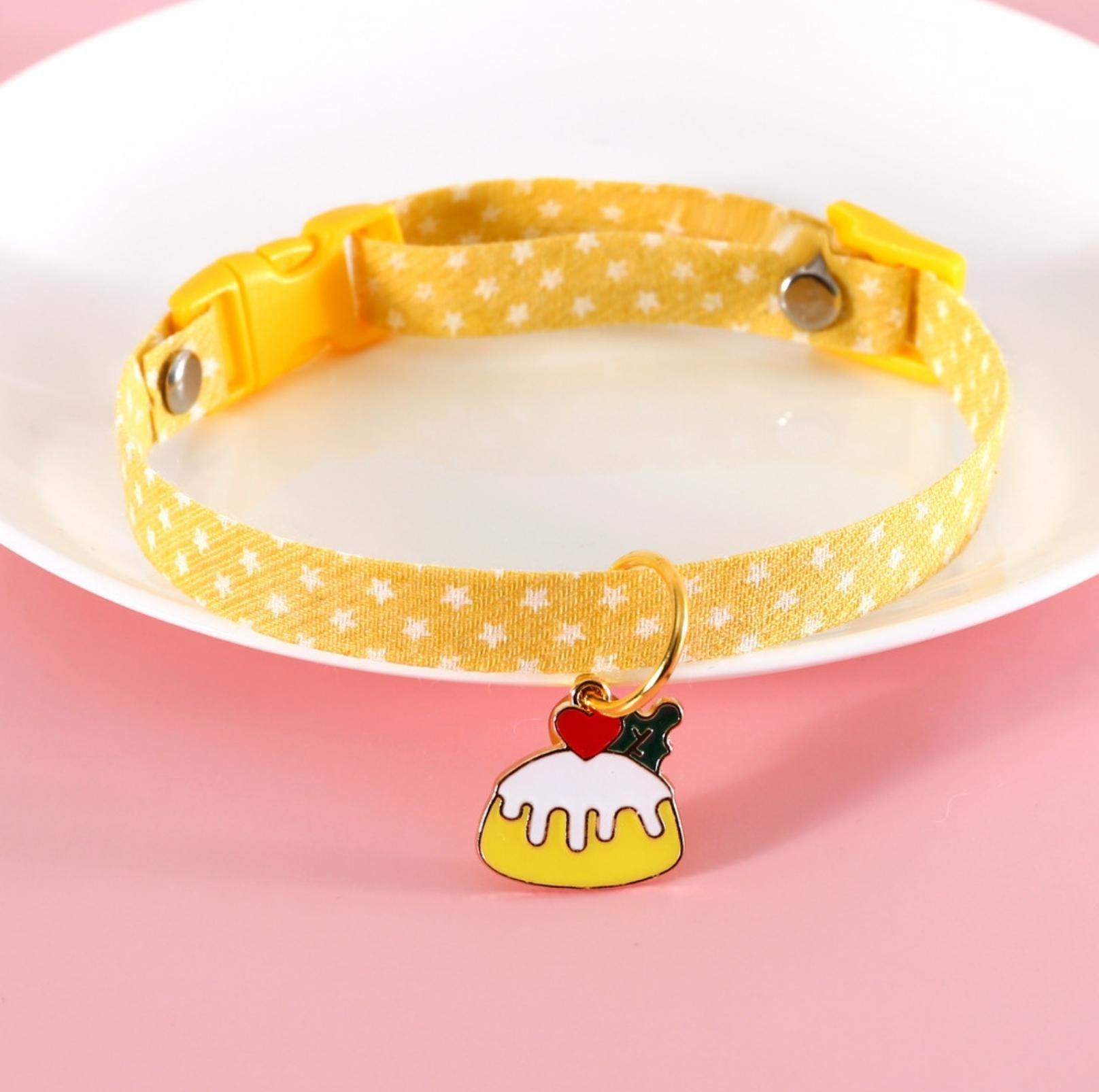 Adjustable Pet Collar with Lovely Charm and Copper Bell for Cats and Small Dogs