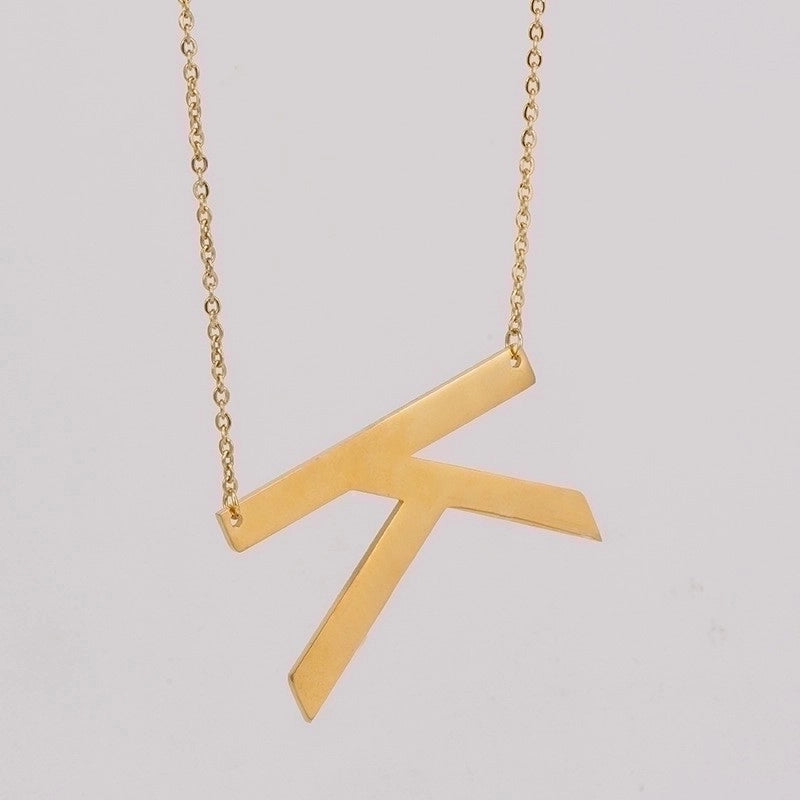 Fashion Letter 304 Stainless Steel 18K Gold Plated Plating Stainless Steel Necklaces