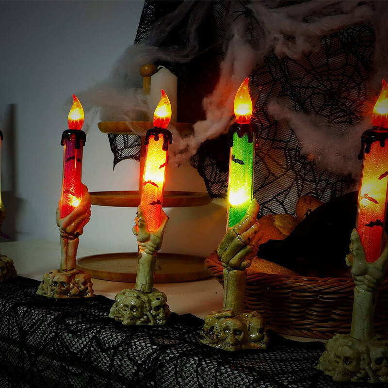 Best Gift*Solar Light Halloween Ghost Hand Candle Outdoor Floor Lamp