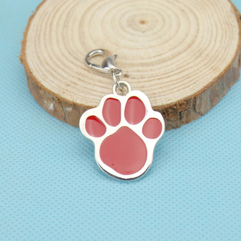 Simple Cute Dog's Footprints Pattern Stainless Steel Pet Collar Accessories