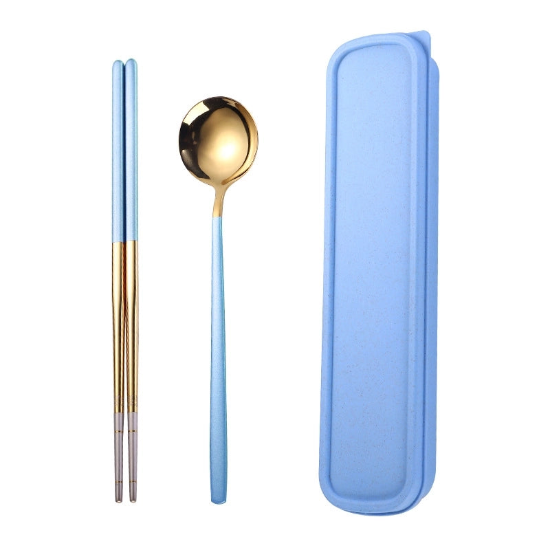 Fashion Solid Color Stainless Steel Tableware 1 Set