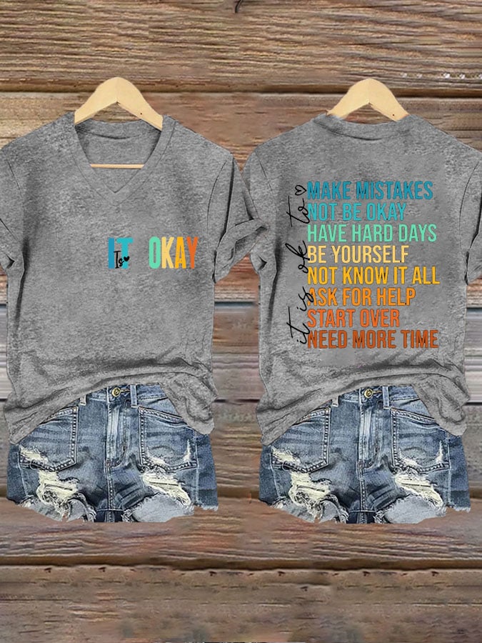 Women's It's Ok... Mental Health Print T-Shirt