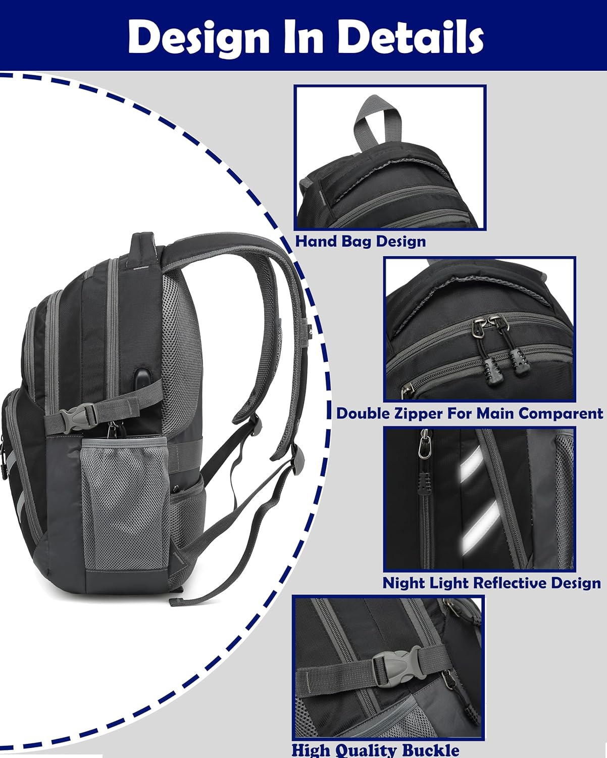 ProEtrade Backpack Bookbag for College Laptop Travel,Fit Laptop Up to 15.6 inch with USB Charging Port Multi Compartment Anti theft, Gift for Women Men (Galaxy)