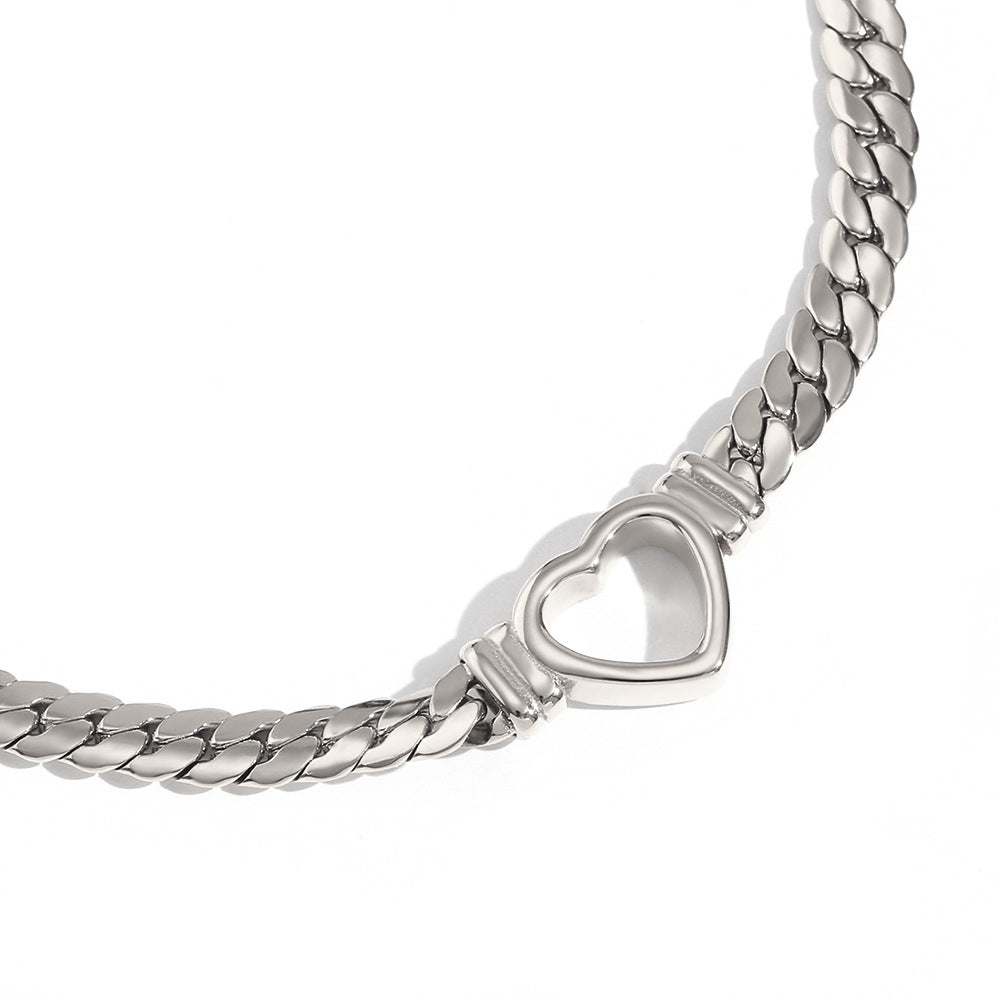 Fashion Heart Geometric Stainless Steel 18K Gold Plated Necklaces