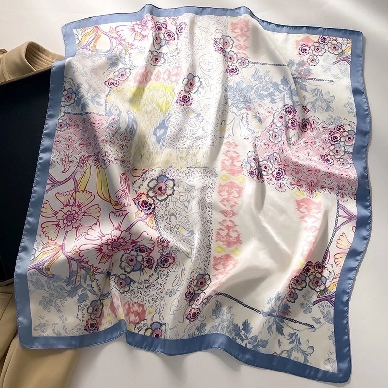 Women's Elegant Minimalist Color Block Polyester Printing Silk Scarf