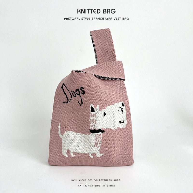 Women's Medium Polyester Animal Cute Basic Square Open Handbag