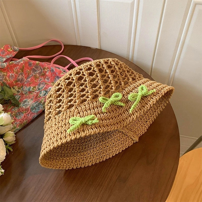 Women's Vacation Minimalist Letter Solid Color Big Eaves Straw Hat
