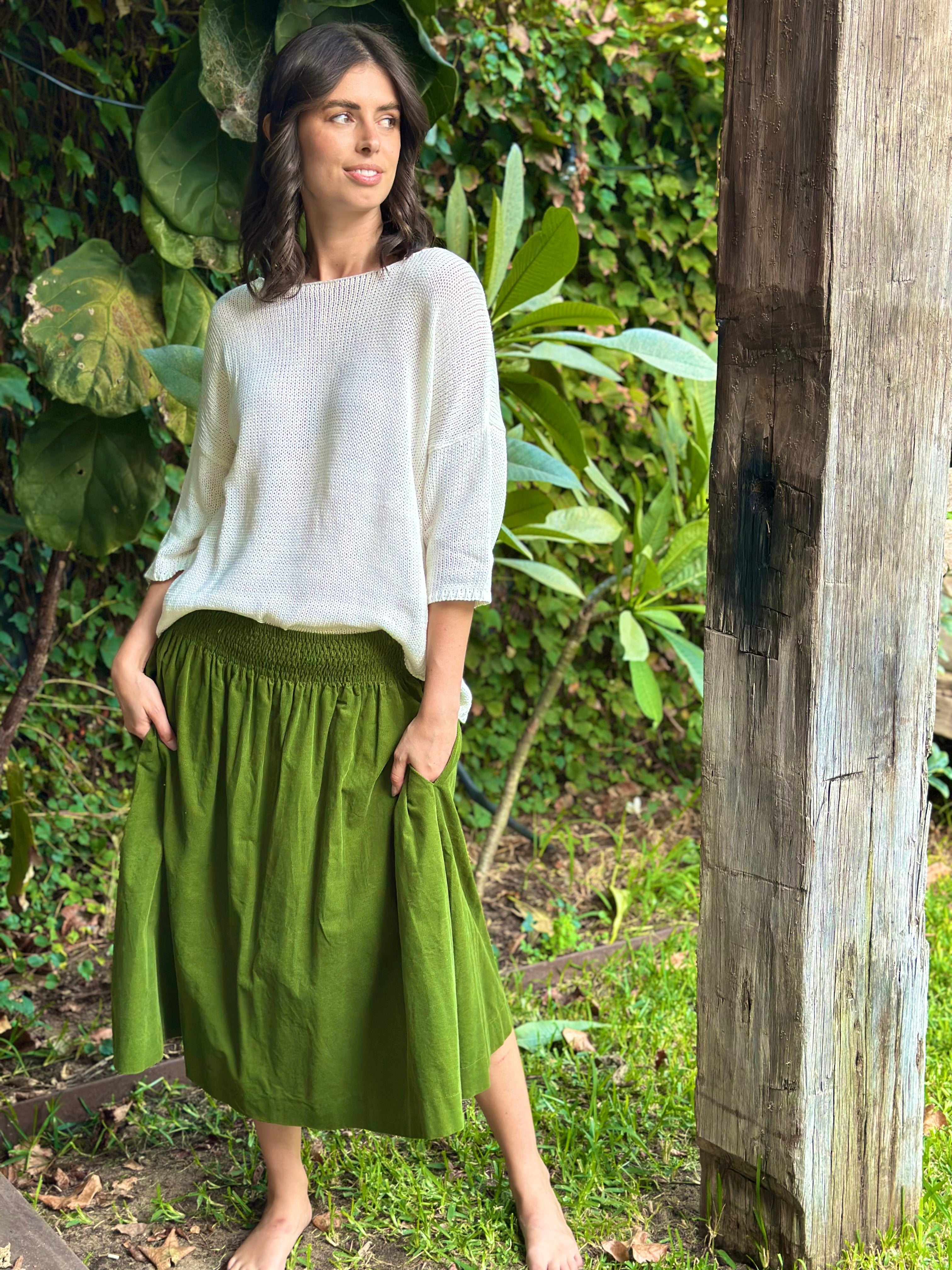 lola skirt - olive cord