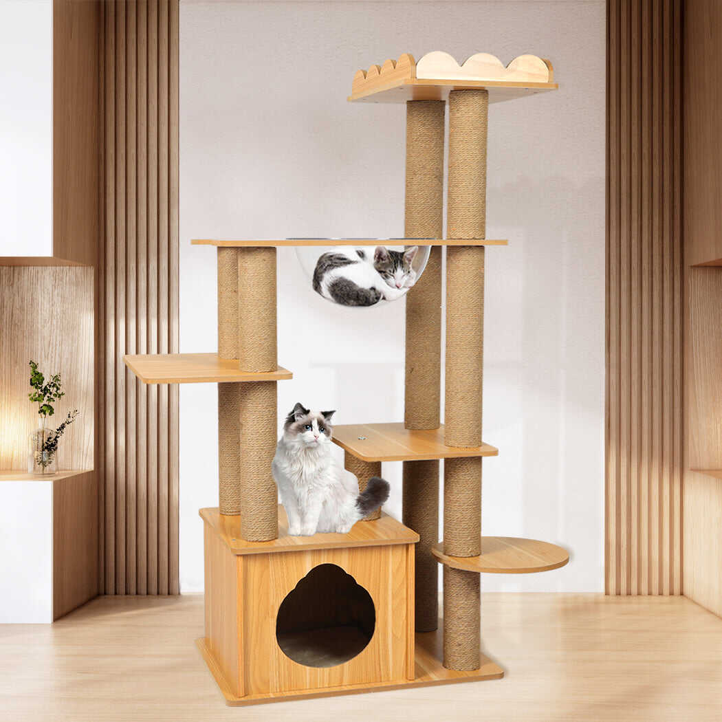 130cm Cat Scratching Post/Tree/Condo - Wood