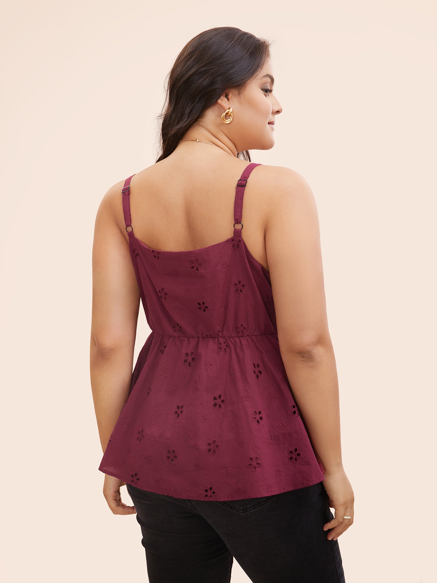 Broderie Anglaise Adjustable Straps Cami Top