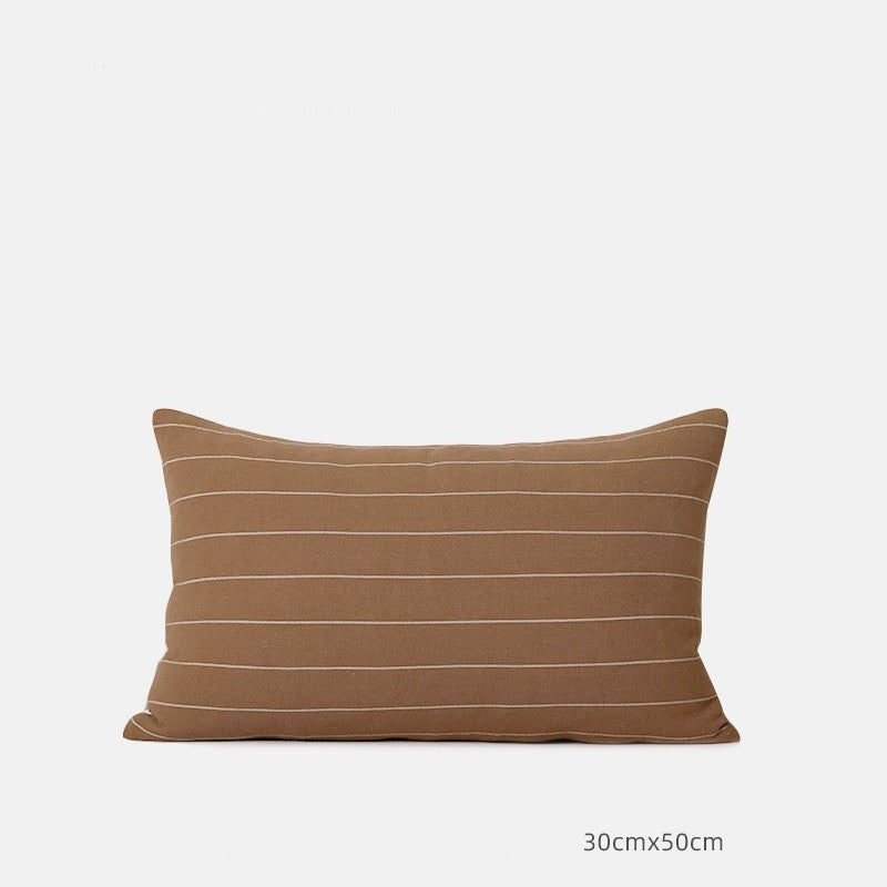 Chic Striped Cotton-Linen Blend Pillow