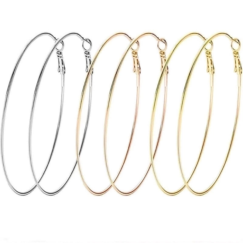 1 Pair Minimalist Round Plating Titanium Steel Earrings