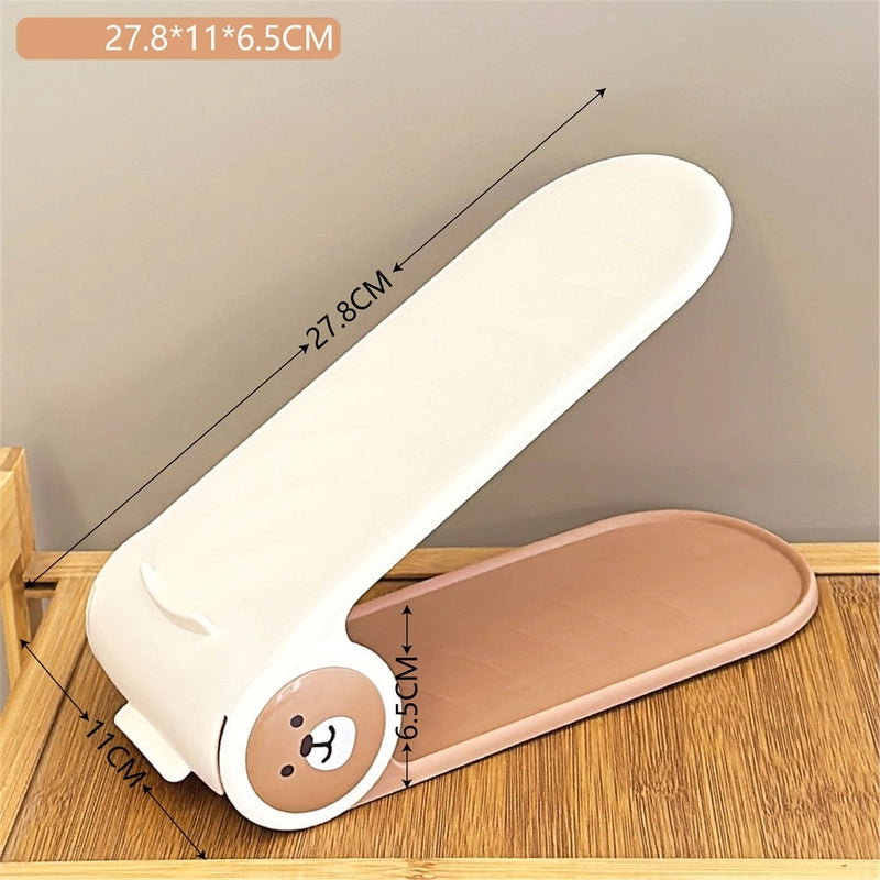Cute Bear Solid Color Plastic Storage Rack