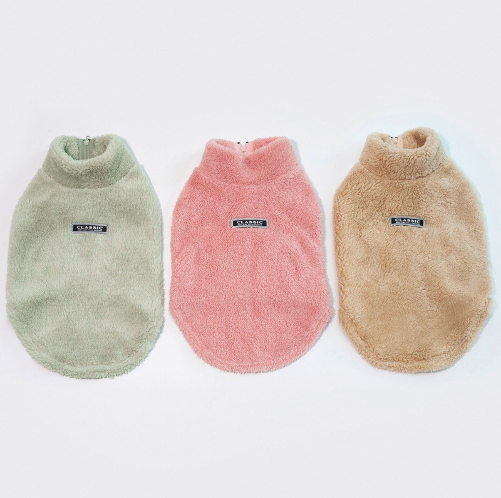 High-Collar Plush Dog Sweater