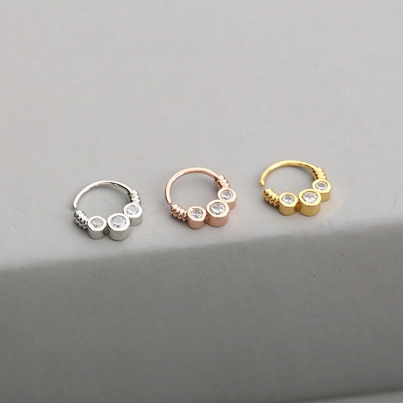 1 Piece Nose Rings & Studs Fashion Round Brass Inlay Zircon