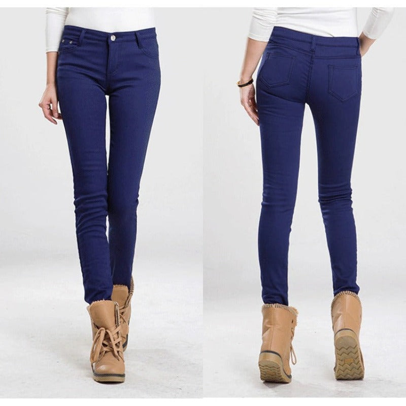 Women's Warm Thick Winter Office Jeans