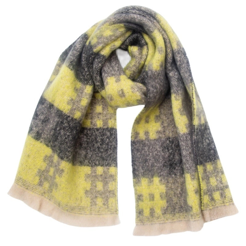 Unisex Casual Minimalist Geometric Color Block Polyester Scarf